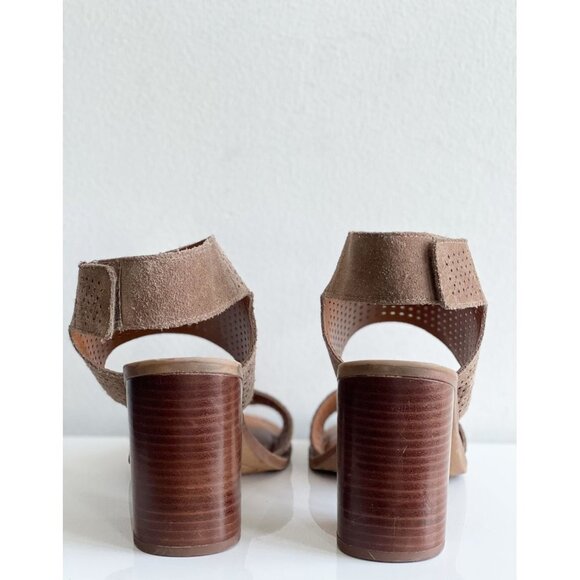 Franco Sarto "Delores" Block Heel Sandal Taupe Size‎ 8.5M - Picture 3 of 9